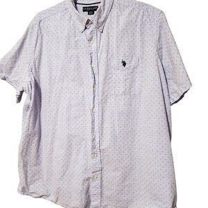 Us Polo assn Shirt Size 2XLT Light Lavender Color With Red Polka Dot
